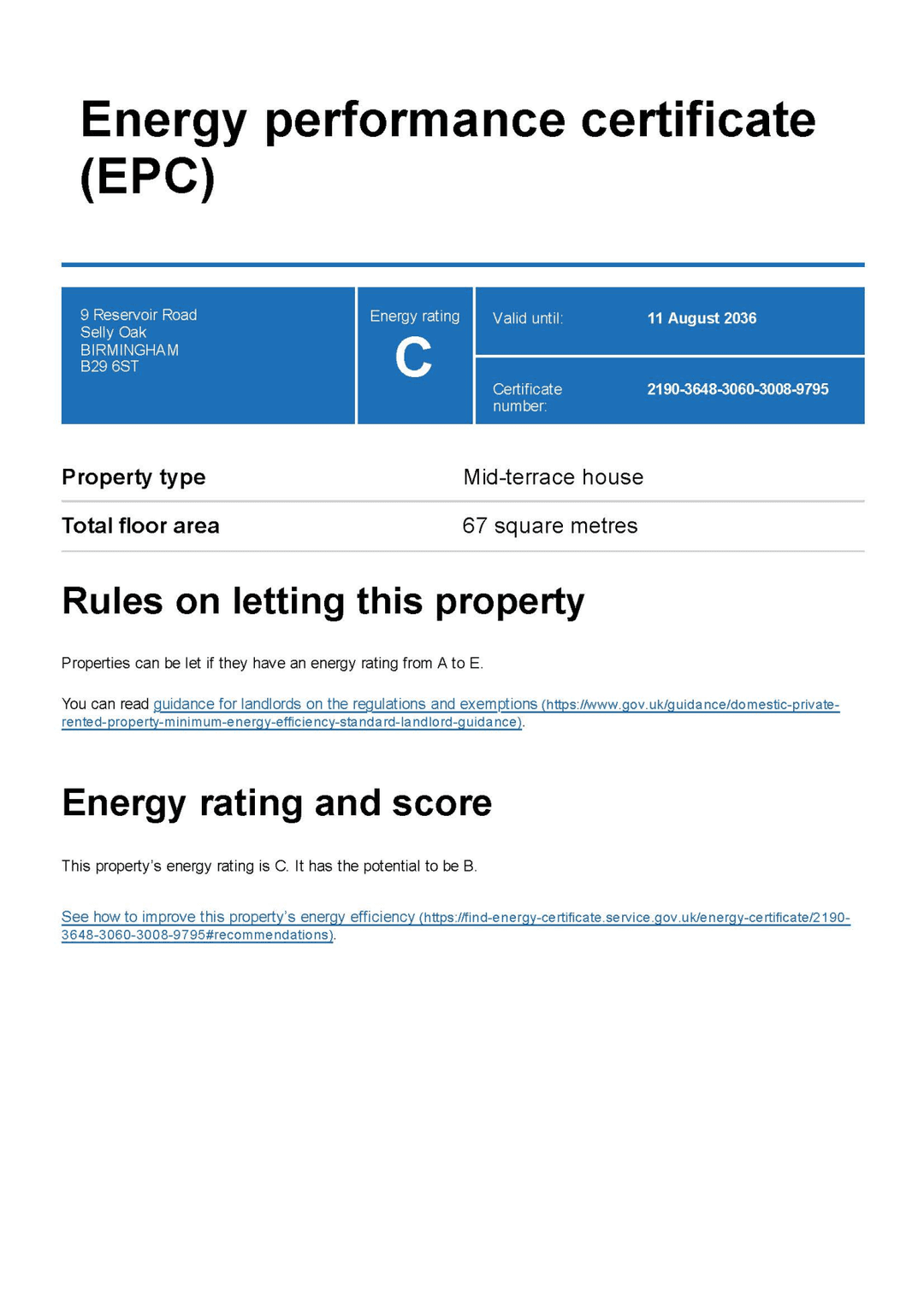 Energy Performance Certificate